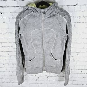 LULULEMON | special edition cable knit detail zip up scuba hoodie